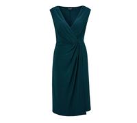 Abendkleid GOLDNER "Cocktailkleid mit Raffungen", Damen, Gr. 54, N-Gr, grün (smaragdgrün), Obermaterial: 95% Polyester PES. 5% Elasthan EL., festlich, V-Ausschnitt, Ohne Arm, Kleider Abendkleid, Knöpf