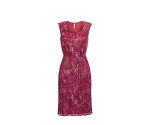 Abendkleid GOLDNER "Figur umspielendes Kleid mit feinen Glanzgarnen", Damen, Gr. 46, N-Gr, bunt (pink, mandarine, geblümt), Obermaterial: 55% Polyester PES. 45% metallisierte Fasern MTF., U-Boot-Aussc
