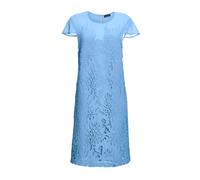 Abendkleid GOLDNER "Kleid aus sommerlicher Spitze", Damen, Gr. 42, N-Gr, blau (riviera), Obermaterial: 100% Polyester PES., festlich, Halbarm, Kleider Abendkleid, mit kleinen Flügelärmelchen (88949712