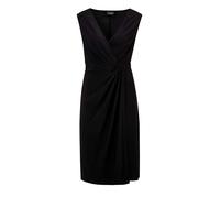 Abendkleid GOLDNER "Kurzgröße Cocktailkleid mit Raffungen", Damen, Gr. 19, K-Gr, schwarz, Obermaterial: 95% Polyester PES. 5% Elasthan EL., festlich, V-Ausschnitt, Ohne Arm, Kleider Abendkleid, Falten