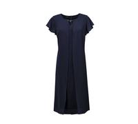 Abendkleid GOLDNER "Kurzgröße Etuikleid mit Chiffonüberwurf", Damen, Gr. 20, K-Gr, blau (marine), Obermaterial: 96% Polyester PES. 4% Elasthan EL., festlich, figurumspielend, U-Boot-Ausschnitt, Halbar