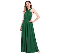 Abendkleid Lang Damen Elegant Sexy Rückenfreies Multiway Bandage Wickelkleid Festlich Hochzeitskleid Brautkleid Brautjungfernkleider Cocktailkleid Weihnachten Silvester Partykleid Ballkleid Grün S