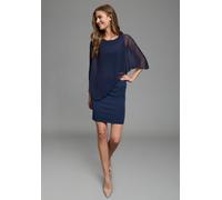 Abendkleid LAURA SCOTT, Damen, Gr. 38, N-Gr, navy, Milano Rib;Chiffon, Obermaterial: 70% Viskose, 25% Polyester, 5% Elasthan. Bluseneinsatz: 100% Polyester, festlich, figurbetont kniefrei, Rundhals, K