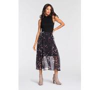 Abendkleid LAURA SCOTT, Damen, Gr. 38, N-Gr, schwarz (schwarz, taupe, brdx), Web, Obermaterial: 95% Viskose, 5% Elasthan. Futter: 100% Polyester. Rock: 100% Polyester, bedruckt, gemustert, mehrfarbig,
