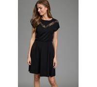 Abendkleid LAURA SCOTT, Damen, Gr. 44, N-Gr, schwarz, Jersey, Obermaterial: 95% Viskose, 5% Elasthan. Spitze: 100% Polyester, unifarben, figurumspielend mini, Rundhals, angeschnitten, Kleider Abendkle