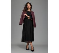 Abendkleid LAURA SCOTT "in Midilänge mit Meshrock in Punkte-Design", Damen, Gr. 34, N-Gr, schwarz, Jersey, Obermaterial: 95% Viskose, 5% Elasthan. Unterteil: 100% Polyester, unifarben, figurbetont wad