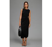 Abendkleid LAURA SCOTT "mit Schmuck-Element", Damen, Gr. 38, N-Gr, schwarz, Jersey, Obermaterial: 95% Polyester, 5% Elasthan, unifarben, figurbetont knöchelfrei, Rundhals, Kleider Abendkleid, aus weic