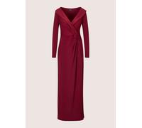 Abendkleid MADELEINE "Abendkleid Elegantes Stretchkleid in Wickel-Optik", Damen, Gr. 34, N-Gr, rot (rubinrot), Obermaterial: 95% Polyester PES. 5% Elasthan EL., Modern, figurbetont, Kleider Abendkleid