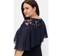 Sheego Abendkleid mit Chiffon-Cape 58 marine