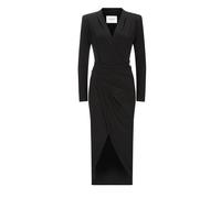 Abendkleid NICOWA "MICIMA", Damen, Gr. 34, N-Gr, schwarz, Obermaterial: 96% Polyester PES. 4% Elasthan EL., uni, slim fit, V-Ausschnitt, Kleider Abendkleid, mit Taillen-Raffung (89818963-34) schwarz