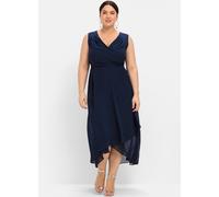Sheego Abendkleid in Wickeloptik, aus Chiffon 48 marine