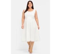 Sheego Abendkleid, mit Stickerei 48, Normalgrößen weiß Damen Abendkleider Kleider Abendkleid 48, Normalgrößen offwhite