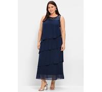 Sheego Abendkleid, in figurumspielender Form 52, Normalgrößen blau Damen Maxikleider Kleider Abendkleid 52, Normalgrößen marine