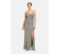 Abendkleid VERA MONT "Damen figurbetont", Damen, Gr. 38, Normalgrößen, blau (blau gemustert), Obermaterial: 95% Polyester, 5% Elasthan. Futter: 100% Polyester, figurbetont lang, V-Ausschnitt, Kleider