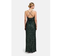 Abendkleid VERA MONT "Damen figurbetont", Damen, Gr. 42, Normalgrößen, grün (dusty slate), Obermaterial: 95% Polyester, 5% Elasthan. Futter: 100% Polyester, figurbetont lang, V-Ausschnitt, Kleider Abe