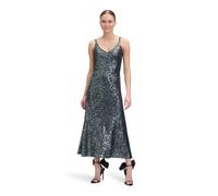 Abendkleid VERA MONT "Damen mit Pailletten", Damen, Gr. 36, Normalgrößen, grau (grau olive), Obermaterial: 93% Polyester, 7% Elasthan; Futter: 100% Polyester, figurbetont lang, V-Ausschnitt, Kleider A