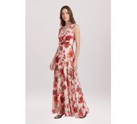 Abendkleid VERA MONT "Damen mit Plissee", Damen, Gr. 38, Normalgrößen, cream, rot, Chiffon, Obermaterial: 100% Polyester. Futter: 100% Polyester, festlich, ausgestellt lang, Kleider Abendkleid (816516