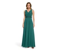 Abendkleid VERA MONT "Damen mit Plissee", Damen, Gr. 38, Normalgrößen, grün (schwarz emerald), Chiffon, Obermaterial: 100% Polyester. Besatz: 100% Polyester. Futter: 100% Polyester, festlich, ausgeste