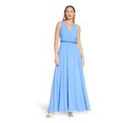 Abendkleid VERA MONT "Damen mit Plissee", Damen, Gr. 40, Normalgrößen, blau (paris blau), Chiffon, Obermaterial: 100% Polyester. Besatz: 100% Polyester. Futter: 100% Polyester, festlich, ausgestellt l