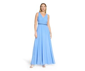Abendkleid VERA MONT "Damen mit Plissee", Damen, Gr. 40, Normalgrößen, blau (paris blau), Chiffon, Obermaterial: 100% Polyester. Besatz: 100% Polyester. Futter: 100% Polyester, festlich, ausgestellt l