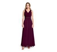 Abendkleid VERA MONT "Damen mit Plissee", Damen, Gr. 50, Normalgrößen, lila (strong aubergine), Chiffon, Obermaterial: 100% Polyester. Besatz: 100% Polyester. Futter: 100% Polyester, festlich, ausgest