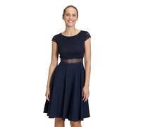 Abendkleid VERA MONT "Damen mit Spitze", Damen, Gr. 34, Normalgrößen, blau (night sky), Obermaterial: 100% Polyester; Futter: 100% Polyester, festlich, ausgestellt kurz, Rundhals, Kleider Abendkleid,