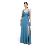 Abendkleid VERA MONT "Damen mit V-Ausschnitt", Damen, Gr. 36, Normalgrößen, lila (shiny blaustone), Satin, Obermaterial: 97% Polyester, 3% Elasthan; Futter: 100% Polyester, figurbetont lang, Kleider A