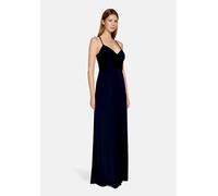 Abendkleid VERA MONT "Damen mit V-Ausschnitt", Damen, Gr. 38, Normalgrößen, blau (night sky), Satin, Obermaterial: 97% Polyester, 3% Elasthan. Futter: 100% Polyester, figurbetont lang, Kleider Abendkl