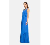 Abendkleid VERA MONT "Damen mit Volant", Damen, Gr. 38, Normalgrößen, blau (persian blau), Chiffon, Obermaterial: 100% Polyester. Futter: 100% Polyester, figurumspielend lang, V-Ausschnitt, Kleider Ab