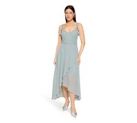 Abendkleid VERA MONT "Damen mit Volant", Damen, Gr. 38, Normalgrößen, smoky salvia, Chiffon, Obermaterial: 100% Polyester. Futter: 100% Polyester, A-Linie lang, V-Ausschnitt, Kleider Abendkleid, Wicke