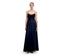 Abendkleid VERA MONT "Damen mit Wasserfallausschnitt", Damen, Gr. 32, Normalgrößen, blau (night sky), Satin, Obermaterial: 97% Polyester, 3% Elasthan. Futter: 100% Polyester, figurumspielend lang, Was
