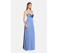 Abendkleid VERA MONT "Damen mit Wasserfallausschnitt", Damen, Gr. 38, Normalgrößen, blau (smoky lavender), Satin, Obermaterial: 100% Polyester. Besatz: 100% Polyester. Futter: 100% Polyester, ausgeste