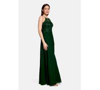 Abendkleid VERA MONT "Damen rückenfrei", Damen, Gr. 42, Normalgrößen, grün (schwarz moss), Obermaterial: 100% Polyester. Besatz: 100% Polyamid. Futter: 100% Polyester, festlich, Basic schmal lang, Nec