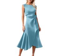 Abendkleider Damen Cocktailkleid Samtkleid Ballkleider Abendkleide Silvester Outfit Maxikleid Hochzeitskleid Lang Rüschenkleid Weihnachtskleid Abschlusskleid