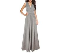 Abendkleider Elegant Für Hochzeit Brautmutter - Ballkleider Damen Lang Satin-Rückenfreies-Kleid Sexy Brautjungfernkleider Multiway Wickelkleid Sommer Hochzeitsgast Kleid Abendkleid/Abschlussballkleid