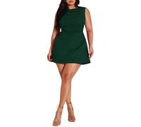 Abendkleider Elegant Für Hochzeit Große Größen Kleid Hochzeitsgast Damen Kurz A-Linie Festliche Kleider Mollige Frauen Cocktailkleid Ärmellos Sommerkleid Leicht Kleid Mini Partykleid Luftig