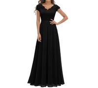 Abendkleider Elegant Für Hochzeit Kleid Hochzeitsgast Damen Abschlusskleid Cocktailkleid Evening Dress Kleider Lang Elegant Ballkleid Infinity Kleid,Schwarz,M