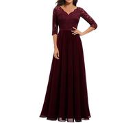 Abendkleider Elegant Für Hochzeit Kleid Hochzeitsgast Damen Abschlusskleider Lang Brautjungfernkleider Festliche Kleider Für Damen Kleider Lang Elegant Ballkleid Infinity Kleid,#04 Rot,XL