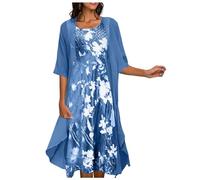 Abendkleider Für Hochzeitsgäste Damen Kurz Elegant Festliches Kleid Knielang Abendkleid Hochzeit Kleider Vintage Mode Party Mit Rüschensaum