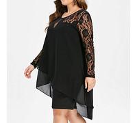 Abendkleider FüR Mollige Frauen - Spitzenkleid Damen Elegant Langarm Freizeitkleid GroßE GrößEn Ballkleider Kurz Spitze-Abendkleid üBergrößE Minikleid Knielang Partykleid Festlich Kleider Strandkleid