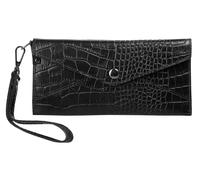 Abendtasche CLUTY, Damen, Gr. B/H/T: 20cm x 10cm x 2cm onesize, schwarz, Leder, Reptilienprägung, Taschen Abendtasche, echt Leder, Made in Italy (76447956-0)