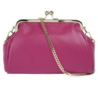Abendtasche CLUTY, Damen, Gr. B/H/T: 23cm x 15cm x 7cm onesize, pink, Leder, leicht glänzend, unifarben, Taschen Abendtasche, echt Leder, Made in Italy (42189819-0)