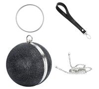 Abendtasche JULIE JULSEN "Metall mit Zirkonia schwarz", Damen, schwarz, Taschen Abendtasche (16667756-0) schwarz