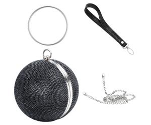 Abendtasche JULIE JULSEN "Metall mit Zirkonia schwarz", Damen, schwarz, Taschen Abendtasche (16667756-0) schwarz