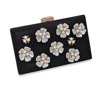 Abendtasche STEUER "Perlen, Glassteine mit Blumenzierde", Damen, Gr. B/H/T: 120cm, schwarz, Taschen Abendtasche (22216002-0) schwarz