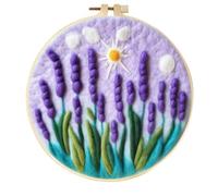 ABEUTY Nadelfilz Kit Bilder für Anfänger Erwachsene, Lavendel Blumenfeld DIY Wollfilz Malerei Starter Kit mit Stickrahmen und Werkzeugen für Wohnkultur (Lavendel)