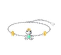 ABIGY Frosch Armband 925 Sterling Silber Grüner Opal Armband Tier Frosch Weihnachten Geburtstag Jahrestag Schmuck Geschenke für Töchter Schwestern Mütter