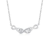 ABIGY Infinity Halskette für Damen 925 Sterling Silber Infinity Anhänger für Mutter Tochter Forever Love Schmuck Geschenk zum Geburtstag Weihnachten