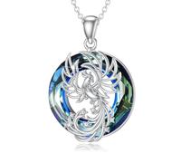ABIGY Phoenix Halskette 925 Sterling Silber Kristall Anhänger Nirvana Schmuck Weihnachts Geburtstags Jubiläums Geschenk für Damen Ehefrau Schwester Tochter Mutter