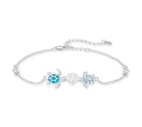 ABIGY Schildkröte Armband 925 Sterling Silber Schildkröten Opal Armband Verstellbare Meeresthema Weihnachten Halloween Ostern Muttertag Valentinstag Geburtstag Schmuck Geschenke für Damen